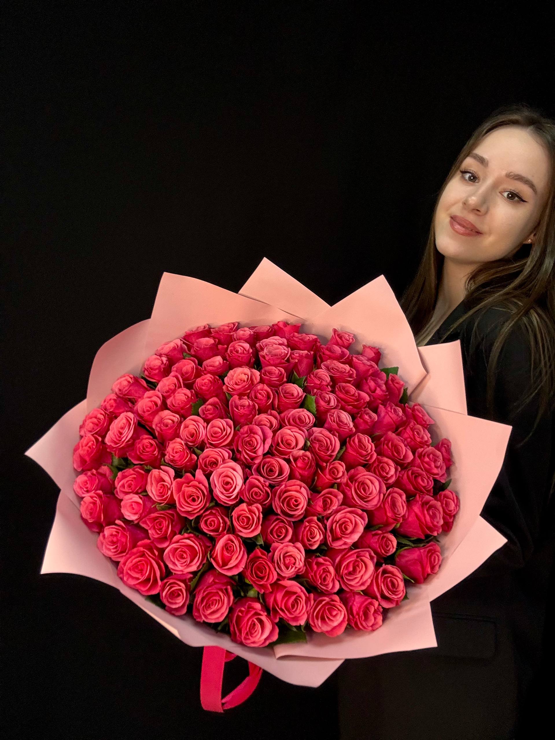 Букет 101 розовая роза