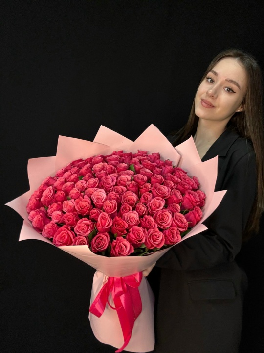 Букет 101 розовая роза