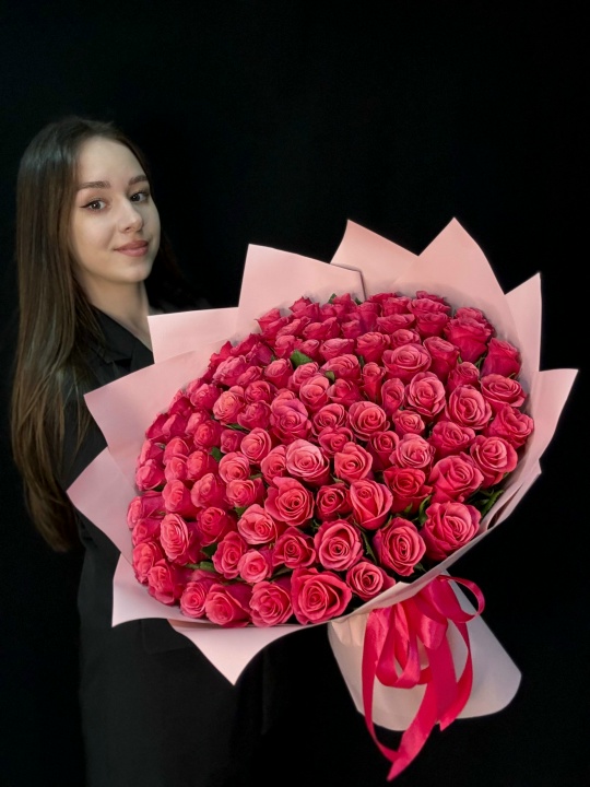 Букет 101 розовая роза