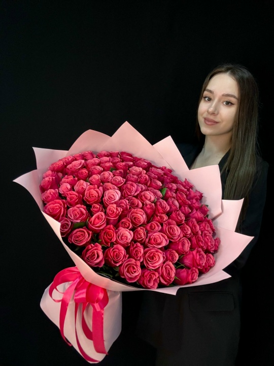 Букет 101 розовая роза