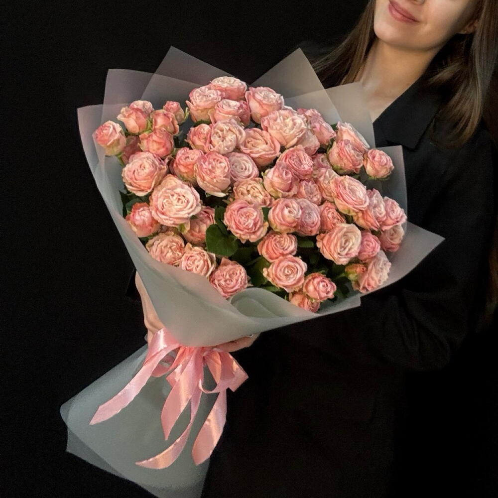 Букет кустовые пион розы Бомбастик S