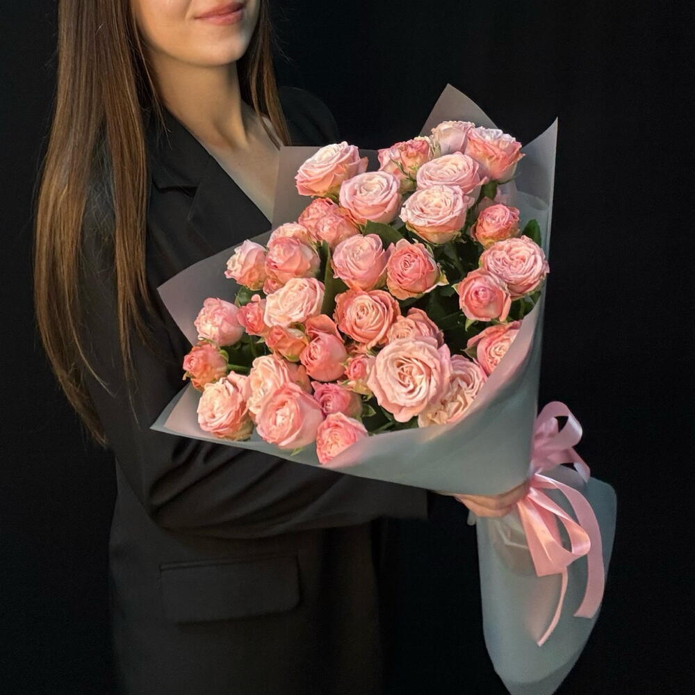 Букет кустовые пион розы Бомбастик XS