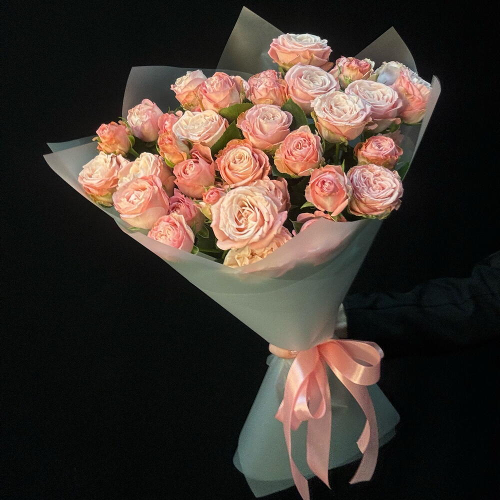 Букет кустовые пион розы Бомбастик XS