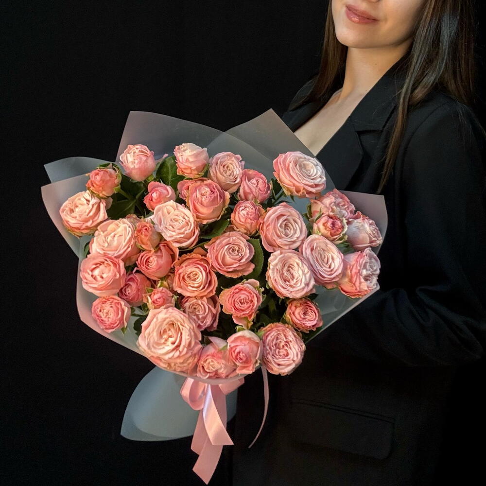 Букет кустовые пион розы Бомбастик XS