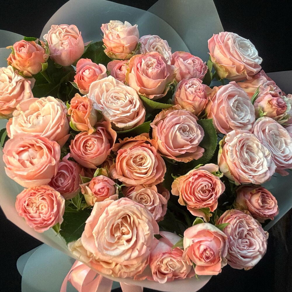 Букет кустовые пион розы Бомбастик XS