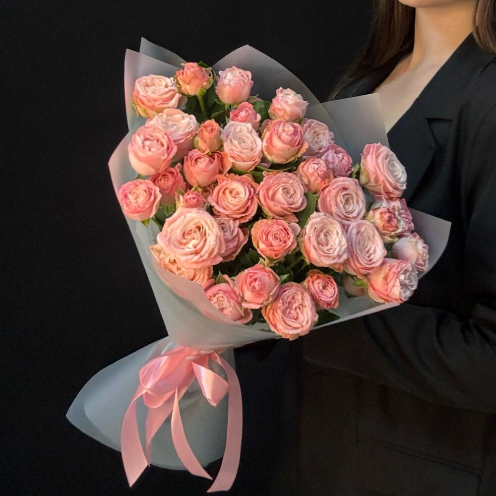 Букет кустовые пион розы Бомбастик XS