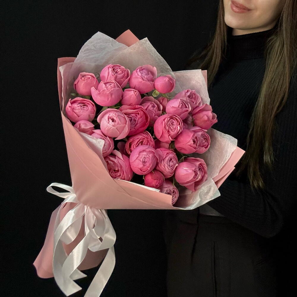 Кустовые пион розы Сильва Пинк 7 шт