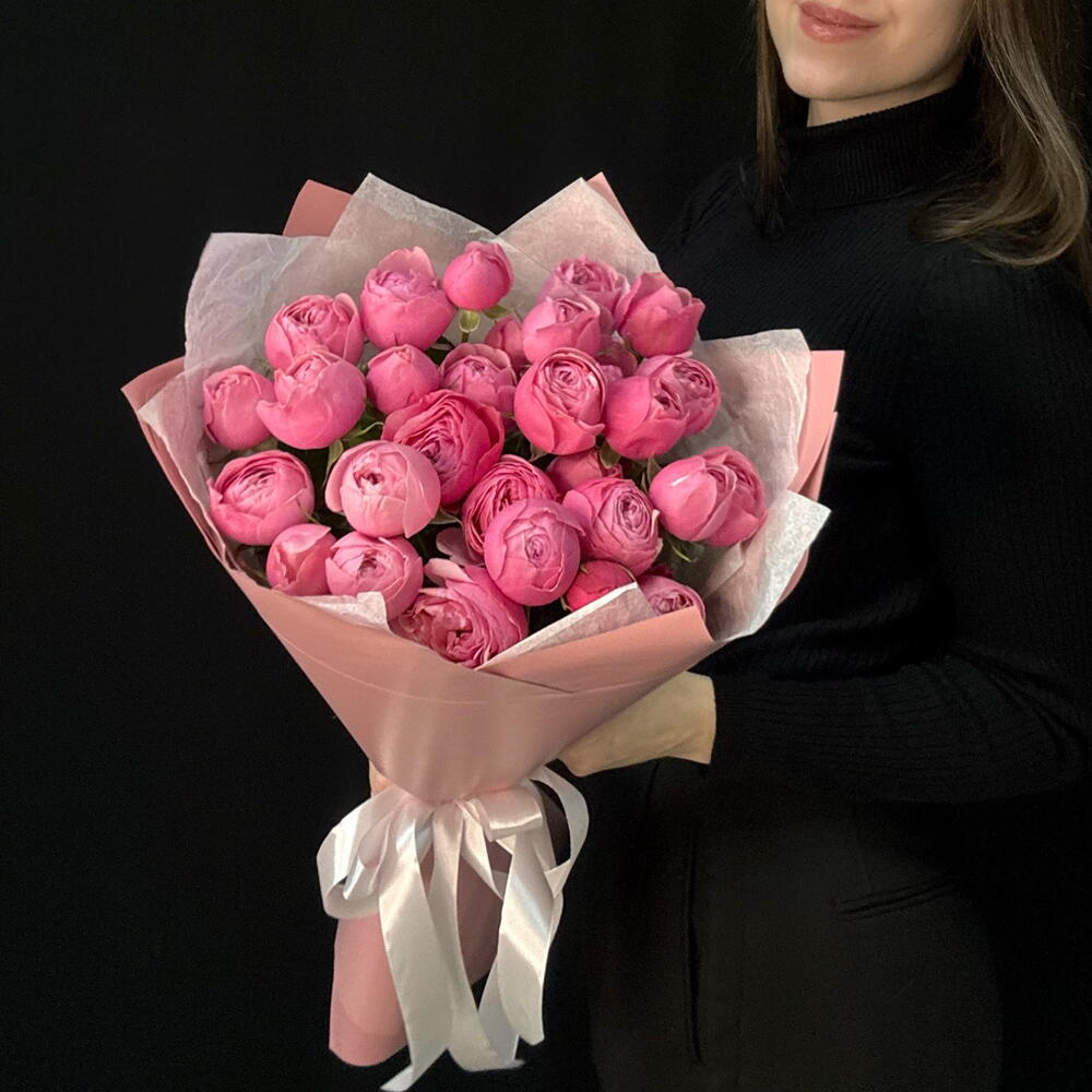 Кустовые пион розы Сильва Пинк 7 шт