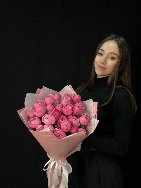 Кустовые пион розы Сильва Пинк 7 шт