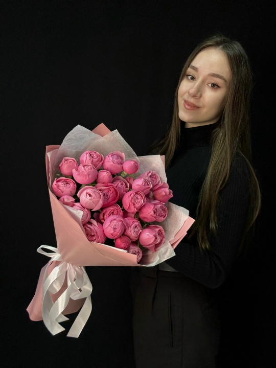 Кустовые пион розы Сильва Пинк 7 шт