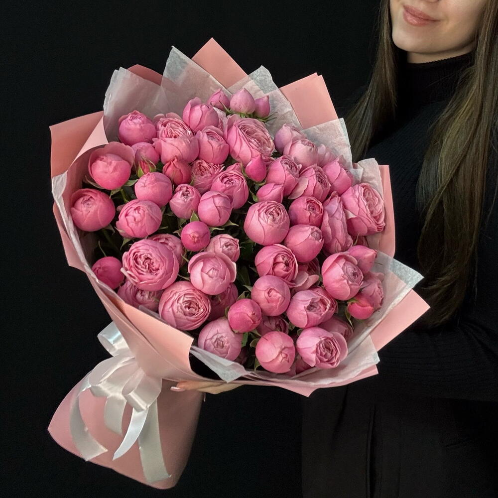 Кустовые пион розы Сильва Пинк 15 шт (мб 299)