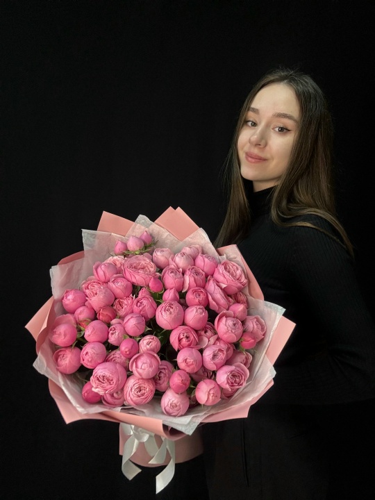 Кустовые пион розы Сильва Пинк 15 шт (мб 299)