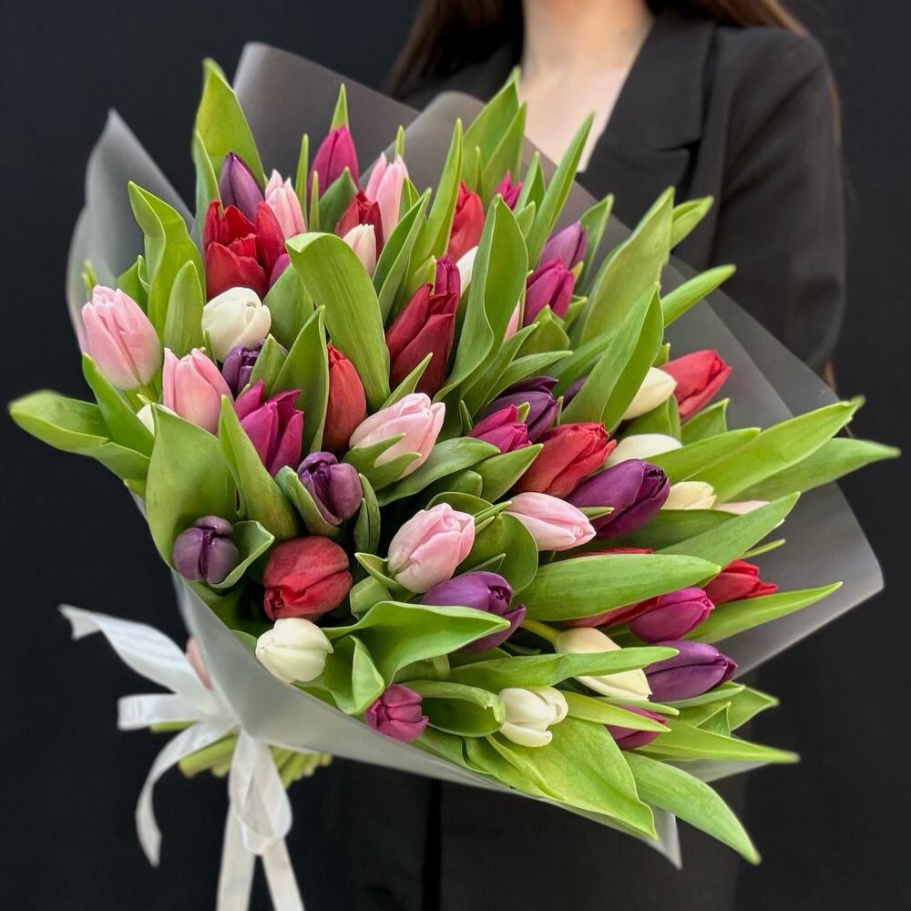 Букет 51 тюльпан микс (мб 217)