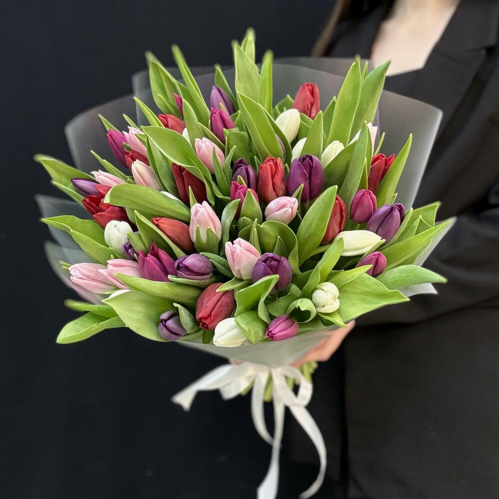 Букет 51 тюльпан микс (мб 217)