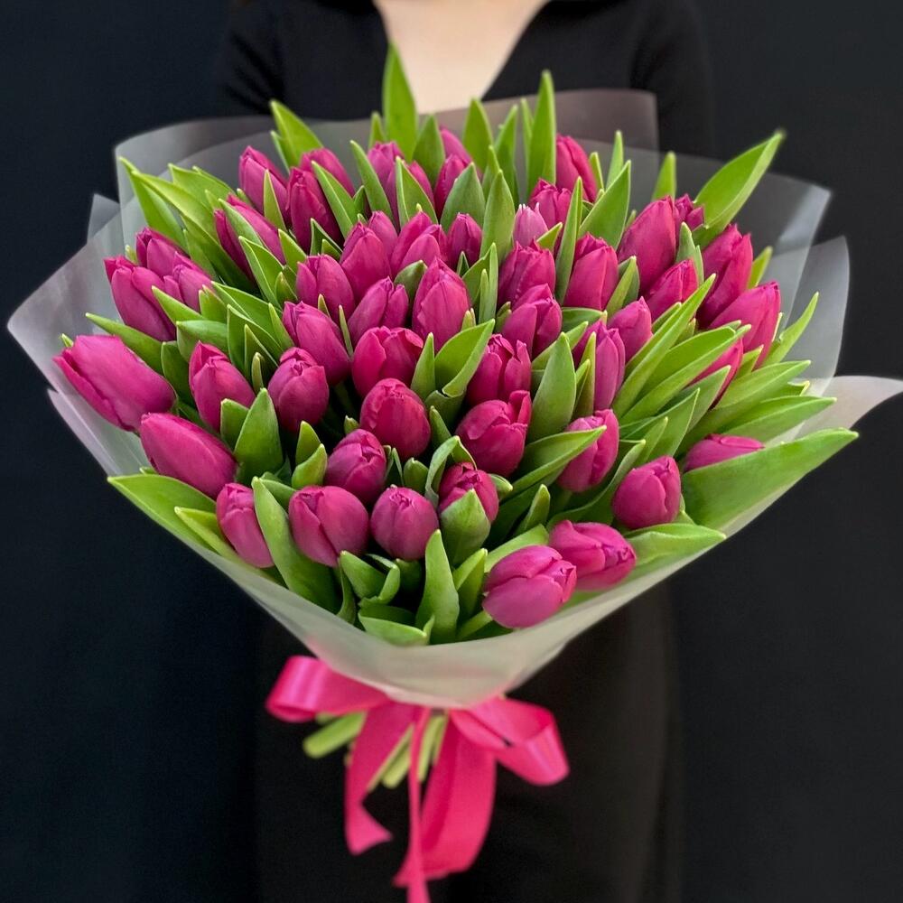 Букет розовые тюльпаны 51 шт (мб 212)