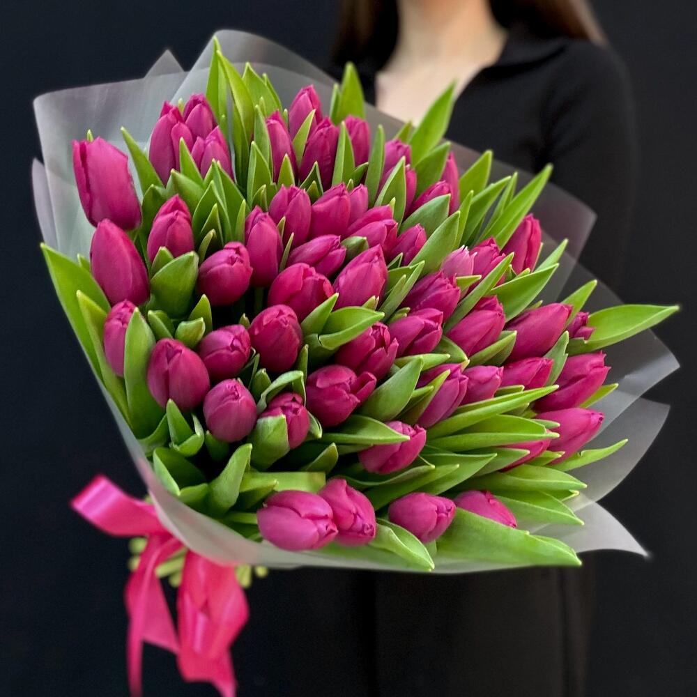 Букет розовые тюльпаны 51 шт (мб 212)