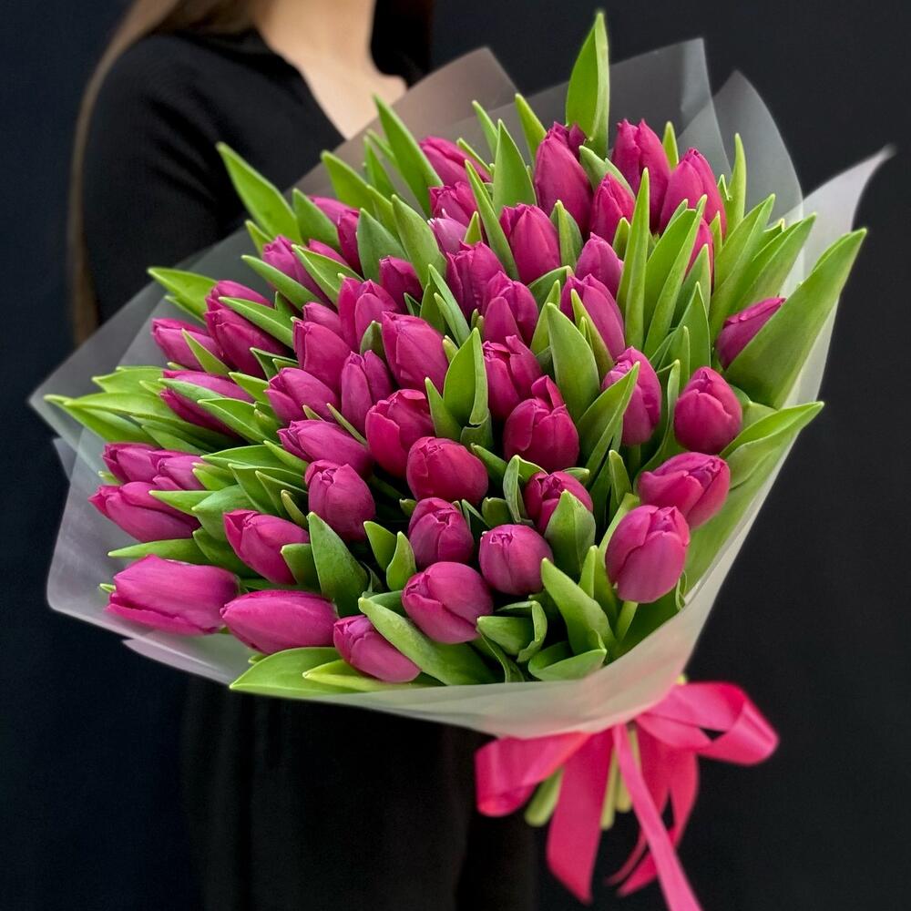 Букет розовые тюльпаны 51 шт (мб 212)