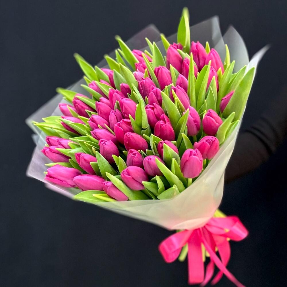 Букет розовые тюльпаны 51 шт (мб 212)