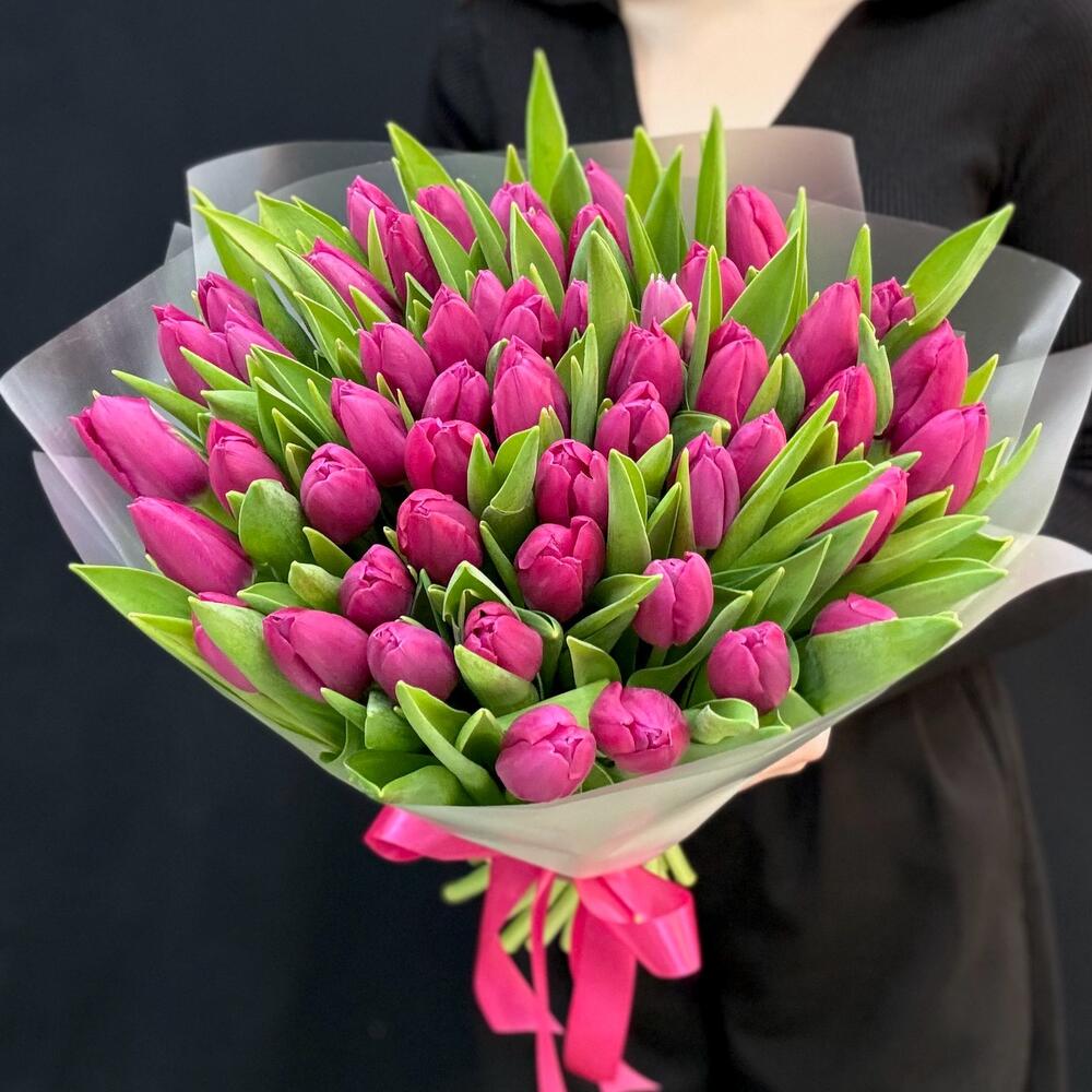 Букет розовые тюльпаны 51 шт (мб 212)