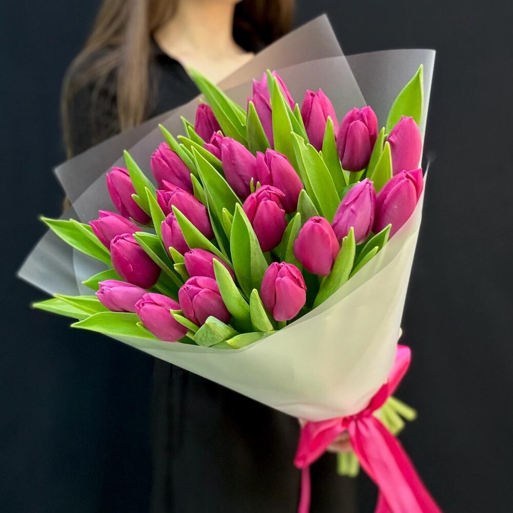 Букет 25 розовых тюльпанов (мб 211)