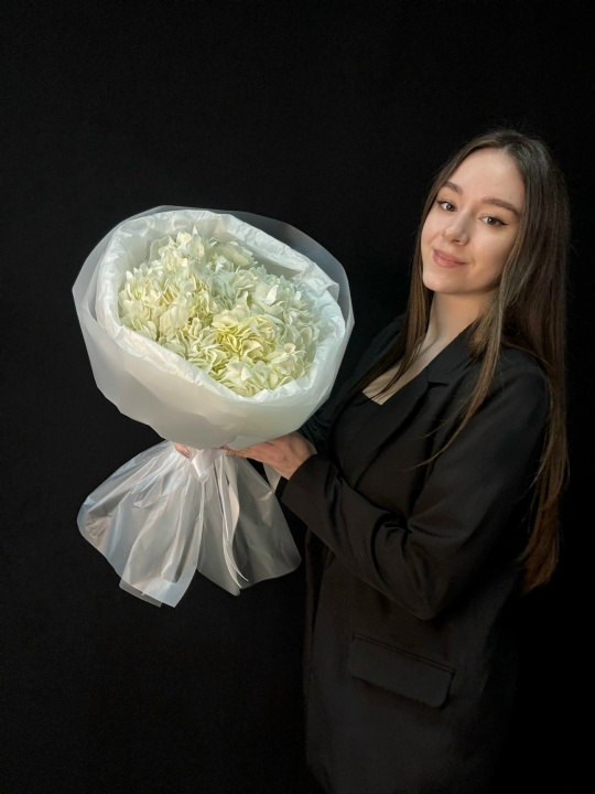 Белые гортензии 3 шт (размер S)