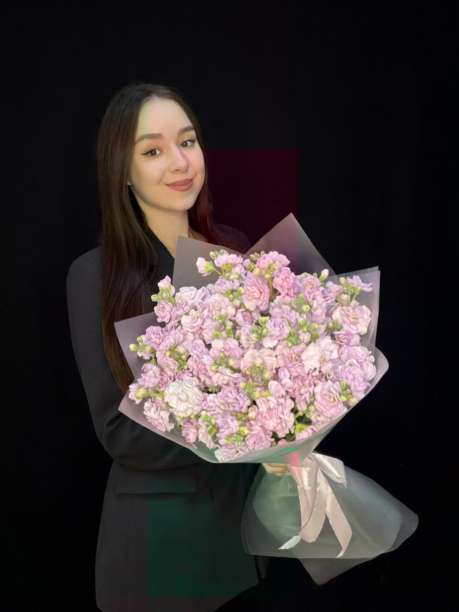 Букет из 9 розовых маттиол