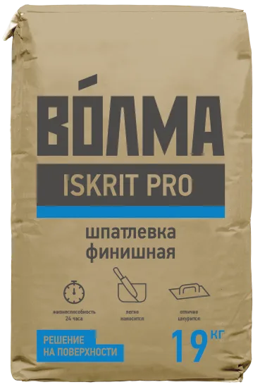 VOLMA Смесь сухая шпаклевочная на основе полимерного вяжущего 'ВОЛМА-ISKRIT PRO', 19 кг