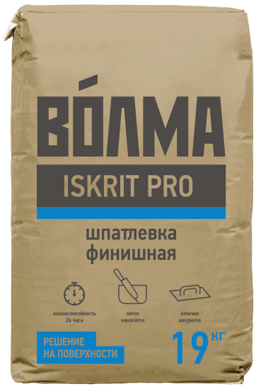 VOLMA Смесь сухая шпаклевочная на основе полимерного вяжущего 'ВОЛМА-ISKRIT PRO', 19 кг