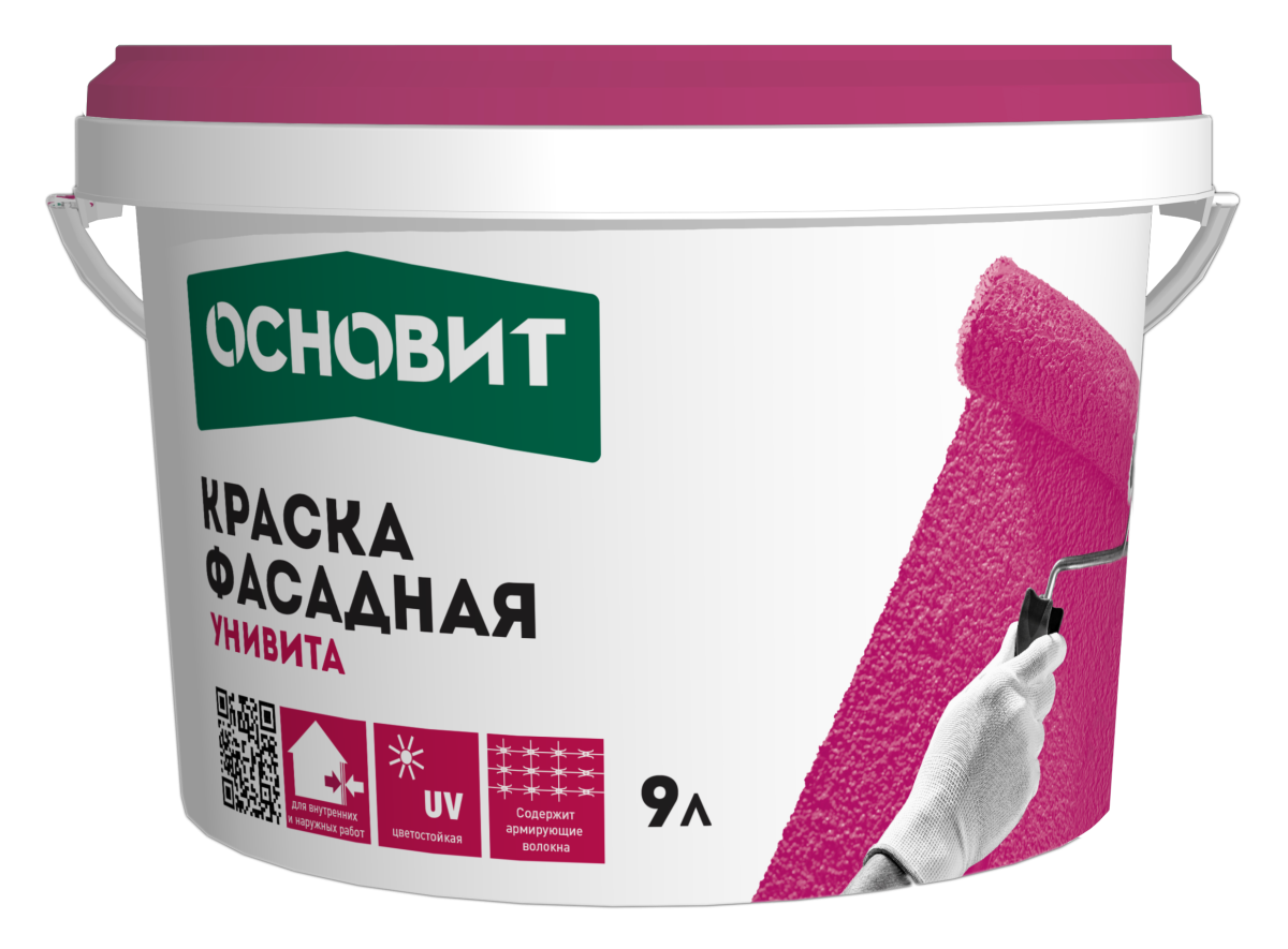 Основит Краска силикатная фасадная Основит Унивита CSt92 9 л