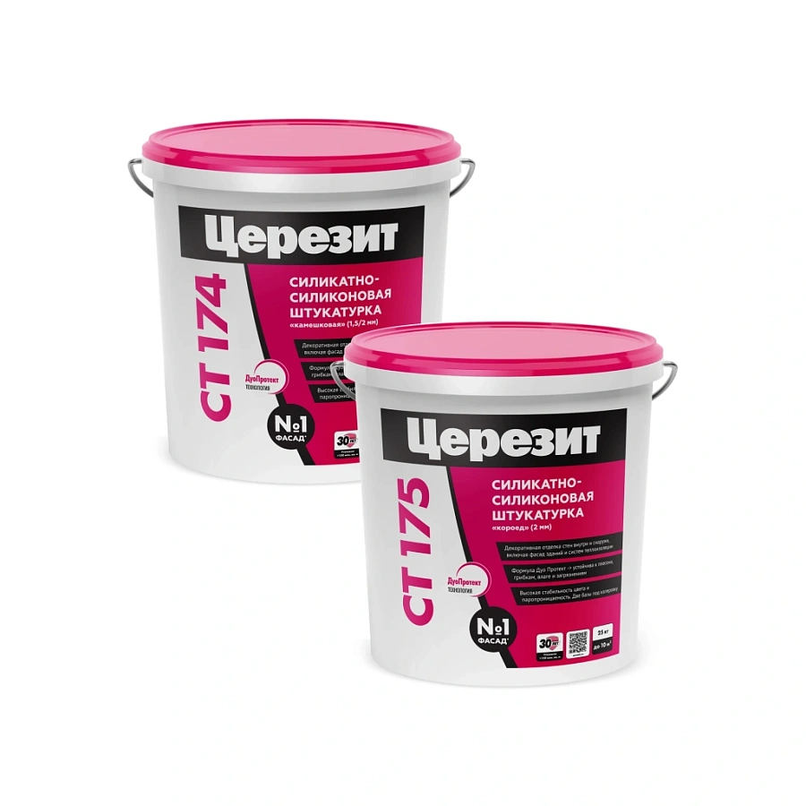 Ceresit CT 174 / CT 175 Силикатно-силиконовые декоративные штукатурки «камешковая» и «короед»