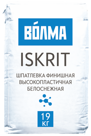 VOLMA Смесь сухая шпаклевочная на основе полимерного вяжущего "ВОЛМА-ISKRIT", 19 кг