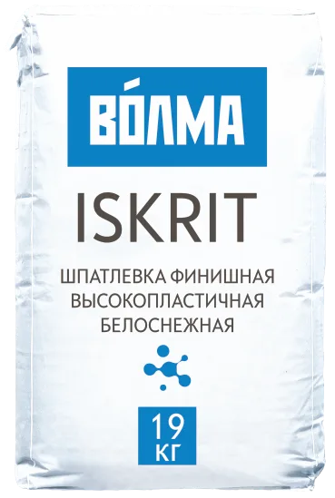 VOLMA Смесь сухая шпаклевочная на основе полимерного вяжущего "ВОЛМА-ISKRIT", 19 кг