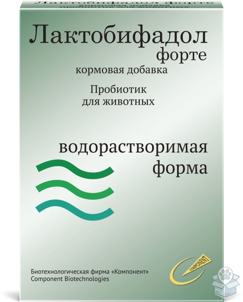 Компонент: Лактобифадол форте на мальтодекстрине водорастворимый для КРС, птиц, свиней, кошек, собак, грызунов, 50 гр.
