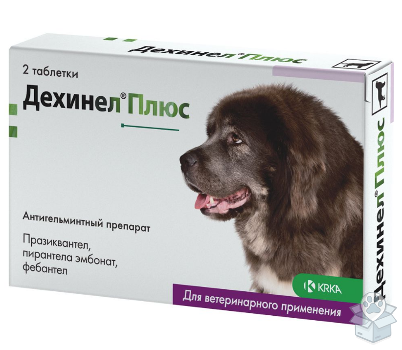 KRKA: Дехинел Плюс для собак крупных пород, 12 табл./уп