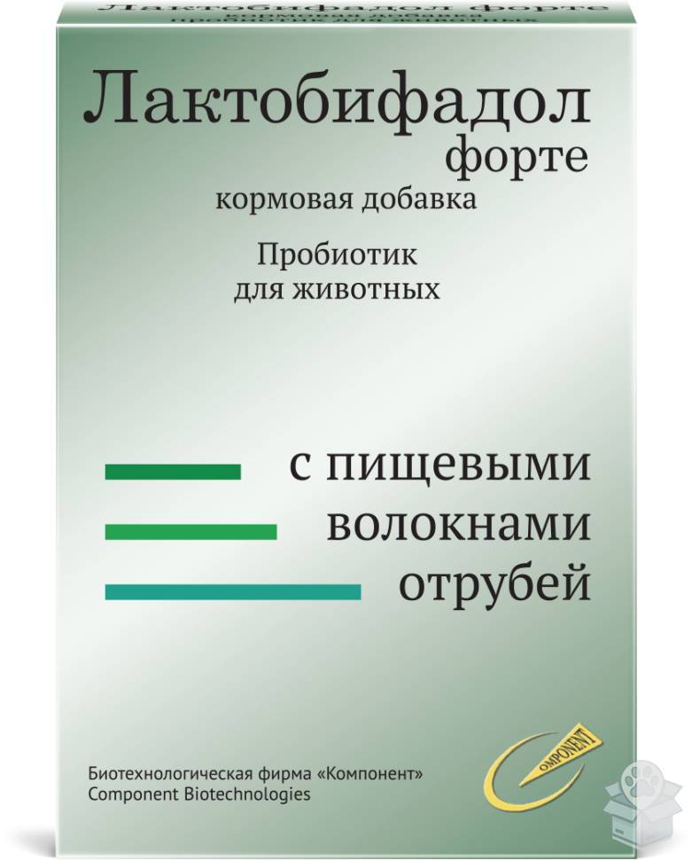 Компонент: Лактобифадол форте на отрубях для кошек, собак, грызунов, 40 гр.