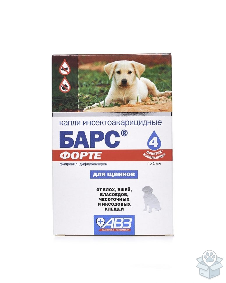 АВЗ: Барс Форте капли для щенков, 4 пип./уп