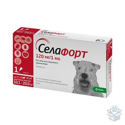 КРКА: Селафорт капли для собак 10-20 кг, 120 мг/1 мл
