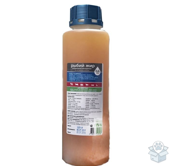 Биоветсервис: Рыбий жир ветеринарный, обогащенный, 600 мл
