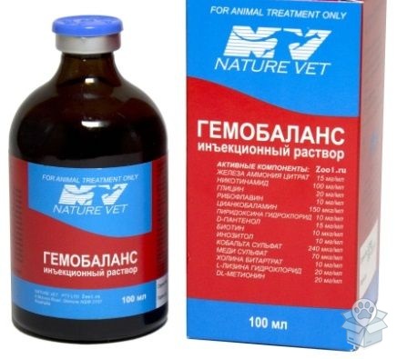 Nature Vet: Гемобаланс, р-р д/инъекций, 100 мл