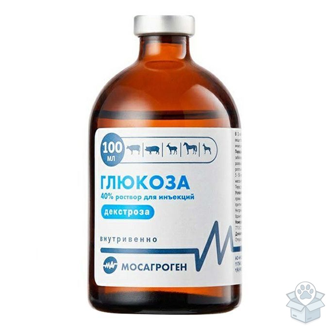 Мосагроген: Глюкоза 40%, декстроза, раствор для инъекций, стерильно, 100 мл