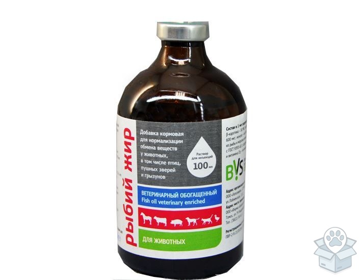 Биоветсервис: Рыбий жир ветеринарный, обогащенный, 100 мл