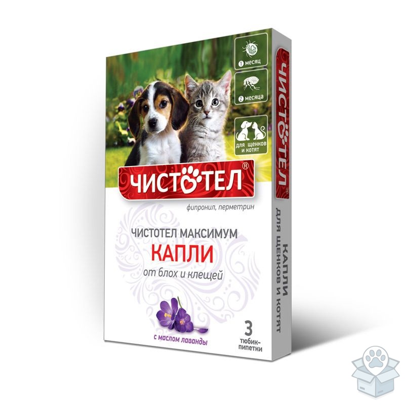 ЭКОПРОМ: Чистотел Максимум Юниор капли для щенков и котят, 3 пип./уп