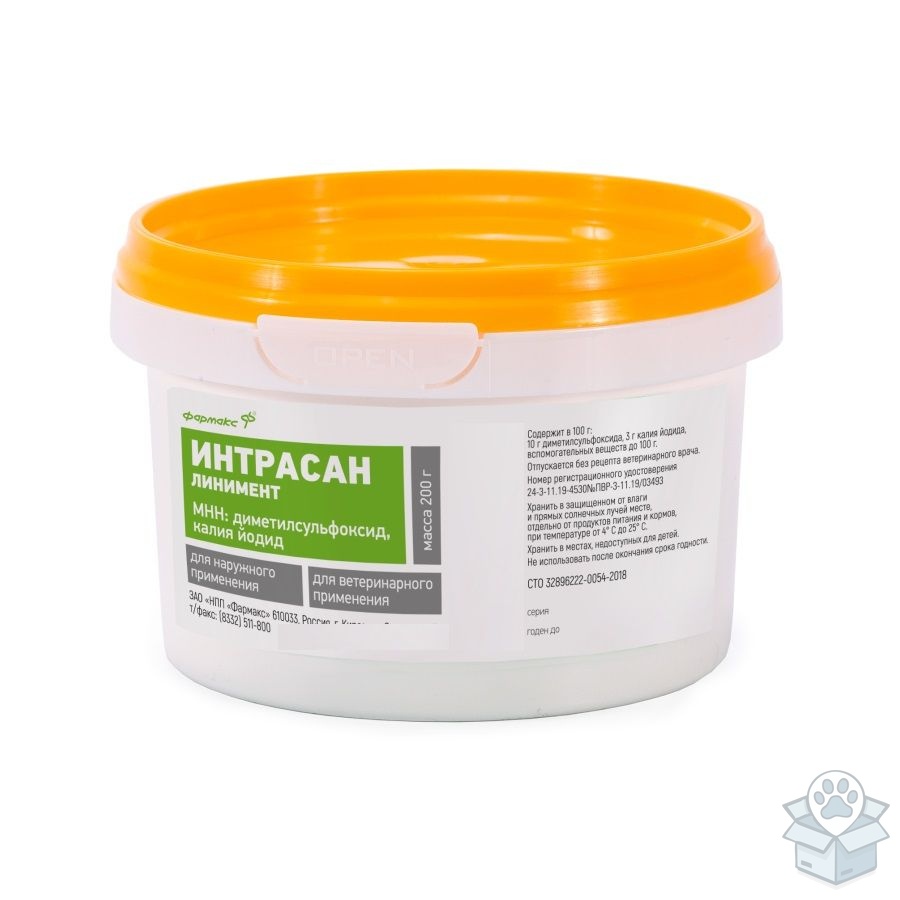 Фармакс: Линимент Интрасан, для лечения скрытых и клинических форм мастита, 200 гр