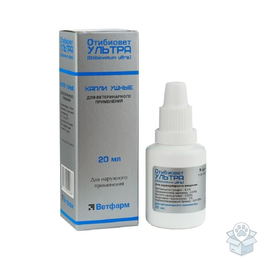 Ветфарм: Отибиовет Ультра, капли ушные, 20 мл
