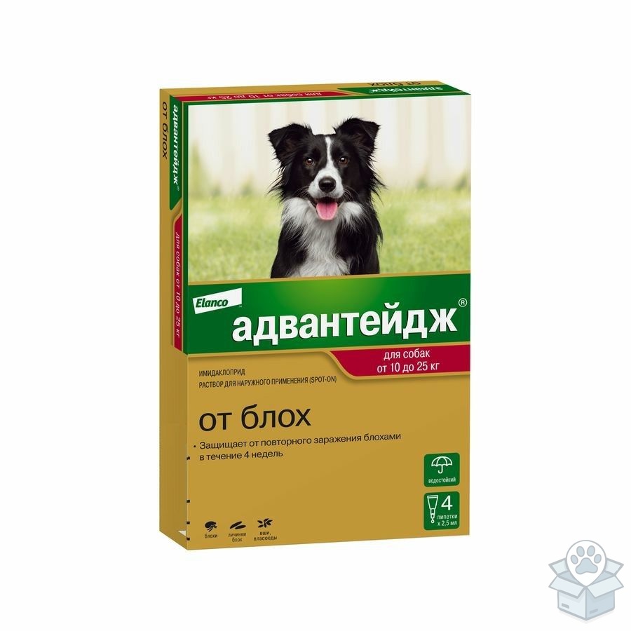 Elanco: Адвантейдж, для собак 10-25 кг, 4 пип./уп