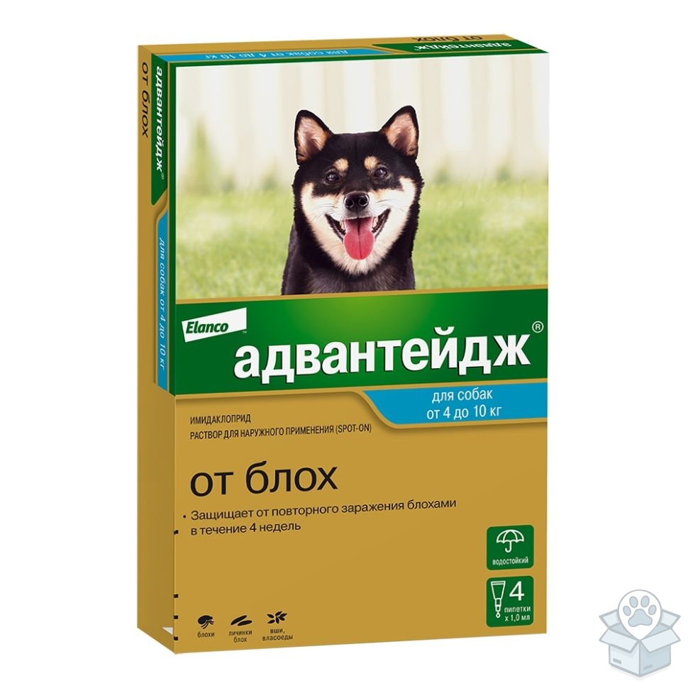 Elanco: Адвантейдж, для собак 4-10 кг, 4 пип./уп