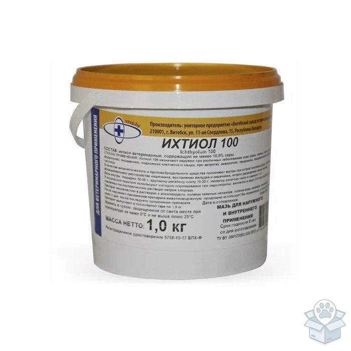 Витебский завод ветеринарных препаратов: Ихтиол 100, мазь, 1 кг