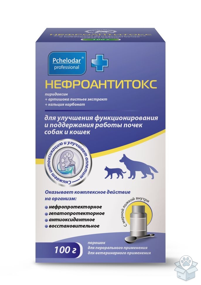 АГРОБИОПРОМ: Пчелодар: Нефроантитокс, порошок для приема внутрь, для собак и кошек, 100 гр.