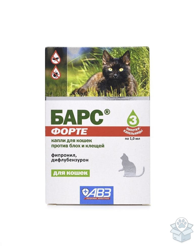 АВЗ: Барс Форте, капли для кошек, 3 пипетки/уп.