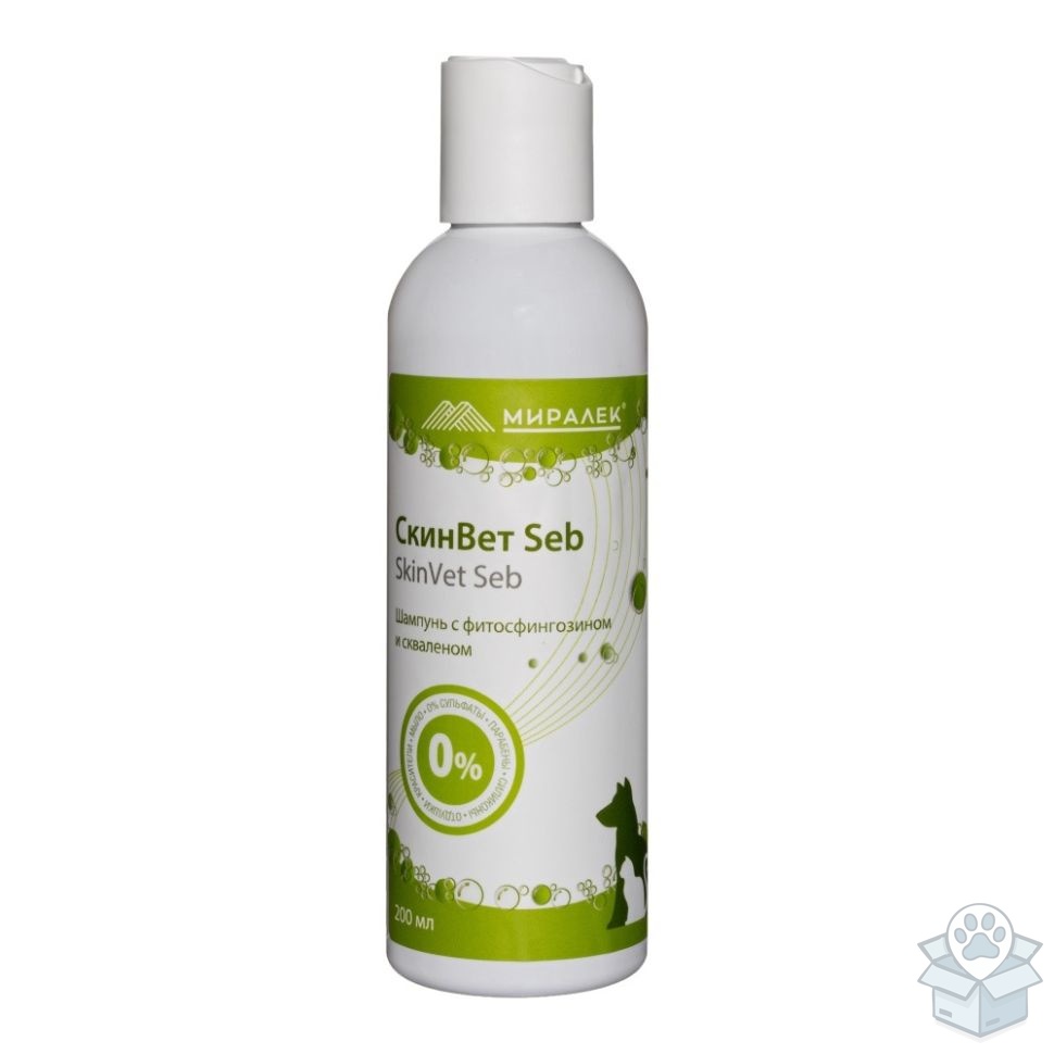 Миралек: Шампунь СкинВет Seb со скваленом и фитосфингозином, 200 мл